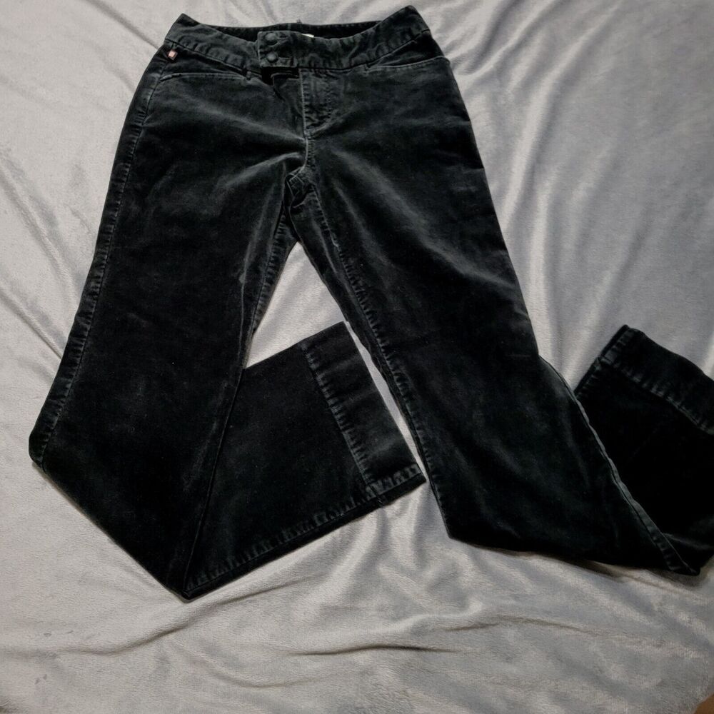 RL Polo Jean Company Womens 2 Black Velvet Cotton Comfort Stretch Covered Button